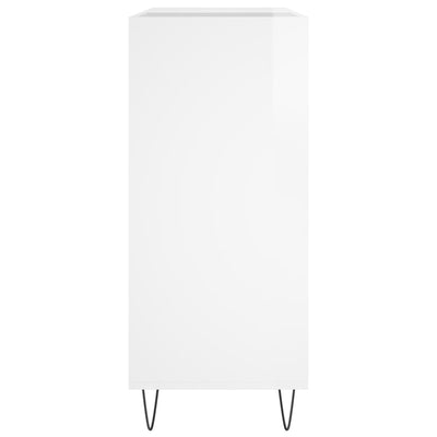 LP-levyjen säilytyskaappi korkeakiilto valk. 84,5x38x89 cm puu