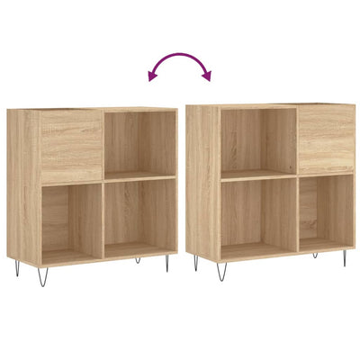 LP-levyjen säilytyskaappi Sonoma-tammi 84,5x38x89 cm puu