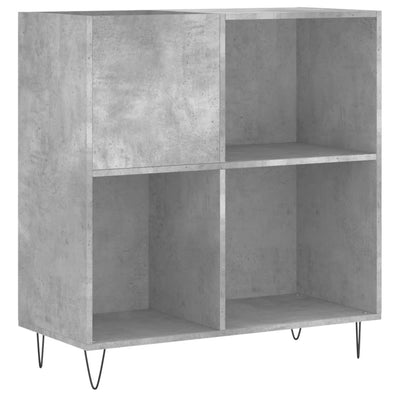 LP-levyjen säilytyskaappi betoninharmaa 84,5x38x89 cm puu