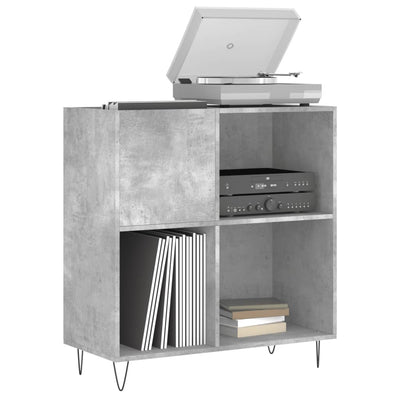 LP-levyjen säilytyskaappi betoninharmaa 84,5x38x89 cm puu