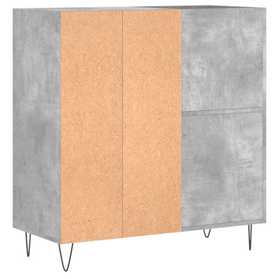 LP-levyjen säilytyskaappi betoninharmaa 84,5x38x89 cm puu