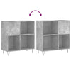 LP-levyjen säilytyskaappi betoninharmaa 84,5x38x89 cm puu