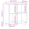 LP-levyjen säilytyskaappi betoninharmaa 84,5x38x89 cm puu