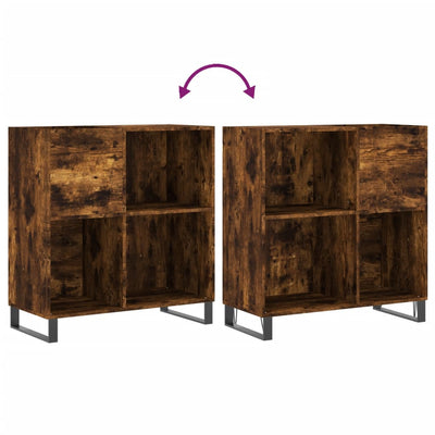 LP-levyjen säilytyskaappi savutammi 84,5x38x89 cm tekninen puu