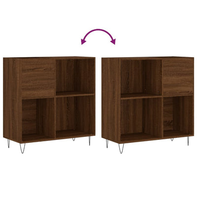 LP-levyjen säilytyskaappi ruskea tammi 84,5x38x89 cm puu