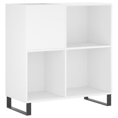 LP-levyjen säilytyskaappi valkoinen 84,5x38x89 cm tekninen puu
