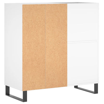 LP-levyjen säilytyskaappi valkoinen 84,5x38x89 cm tekninen puu