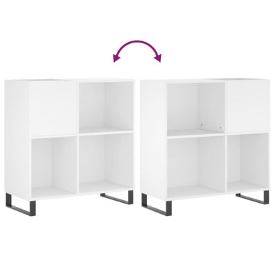 LP-levyjen säilytyskaappi valkoinen 84,5x38x89 cm tekninen puu