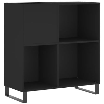 LP-levyjen säilytyskaappi musta 84,5x38x89 cm tekninen puu