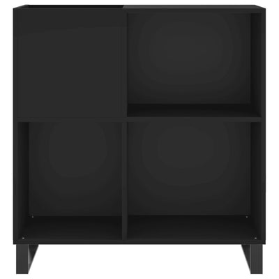 LP-levyjen säilytyskaappi musta 84,5x38x89 cm tekninen puu
