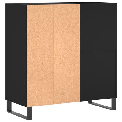 LP-levyjen säilytyskaappi musta 84,5x38x89 cm tekninen puu