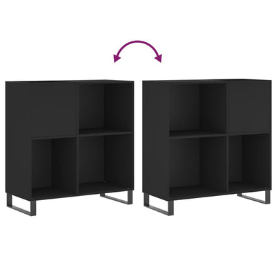 LP-levyjen säilytyskaappi musta 84,5x38x89 cm tekninen puu