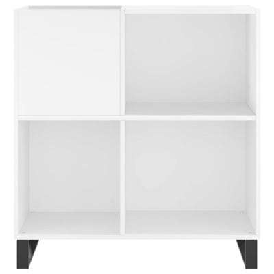 LP-levyjen säilytyskaappi korkeakiilto valk. 84,5x38x89 cm puu