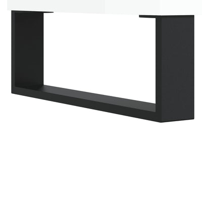 LP-levyjen säilytyskaappi korkeakiilto valk. 84,5x38x89 cm puu
