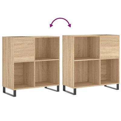 LP-levyjen säilytyskaappi Sonoma-tammi 84,5x38x89 cm puu