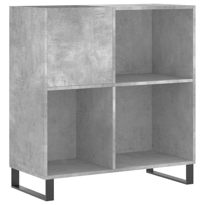 LP-levyjen säilytyskaappi betoninharmaa 84,5x38x89 cm puu