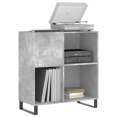 LP-levyjen säilytyskaappi betoninharmaa 84,5x38x89 cm puu