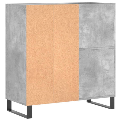 LP-levyjen säilytyskaappi betoninharmaa 84,5x38x89 cm puu