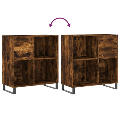 LP-levyjen säilytyskaappi savutammi 84,5x38x89 cm tekninen puu