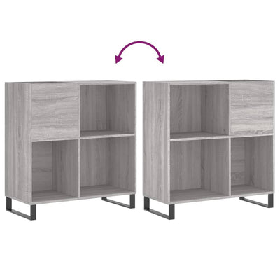 LP-levyjen säilytyskaappi harmaa Sonoma 84,5x38x89 cm puu