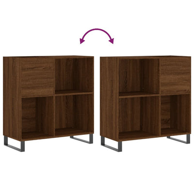 LP-levyjen säilytyskaappi ruskea tammi 84,5x38x89 cm puu