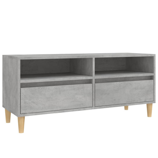 Betoninharmaa TV-taso 100x34,5x44,5 cm teknisestä puusta