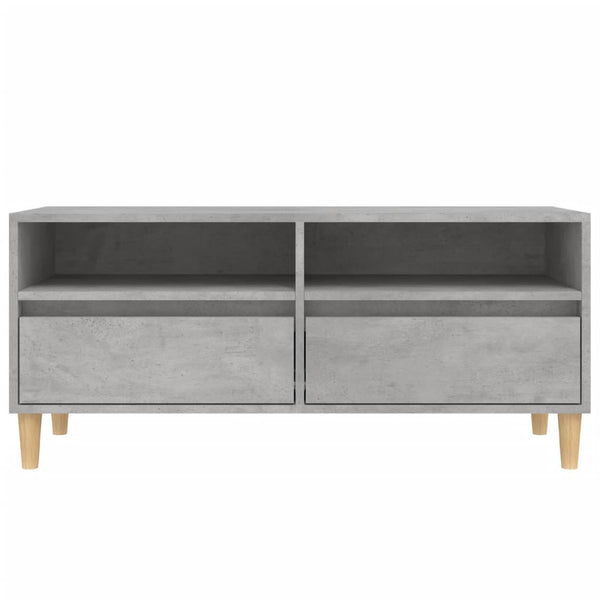 Betoninharmaa TV-taso 100x34,5x44,5 cm teknisestä puusta