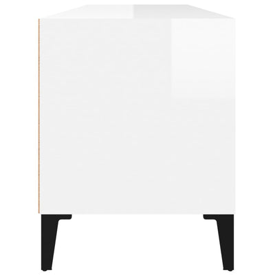 TV-taso korkeakiilto valkoinen 100x34,5x44,5 cm tekninen puu