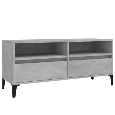 TV-taso betoninharmaa 100x34,5x44,5 cm tekninen puu
