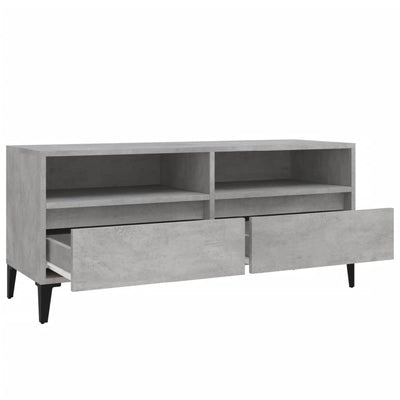 TV-taso betoninharmaa 100x34,5x44,5 cm tekninen puu