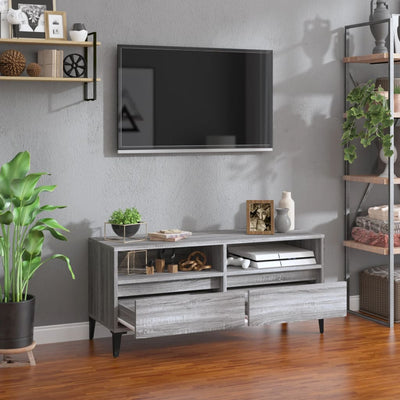 TV-taso harmaa Sonoma 100x34,5x44,5 cm tekninen puu