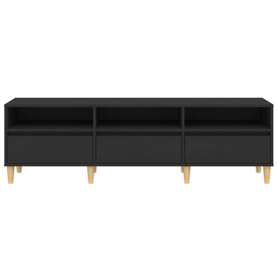 TV-taso musta 150x30x44,5 cm tekninen puu
