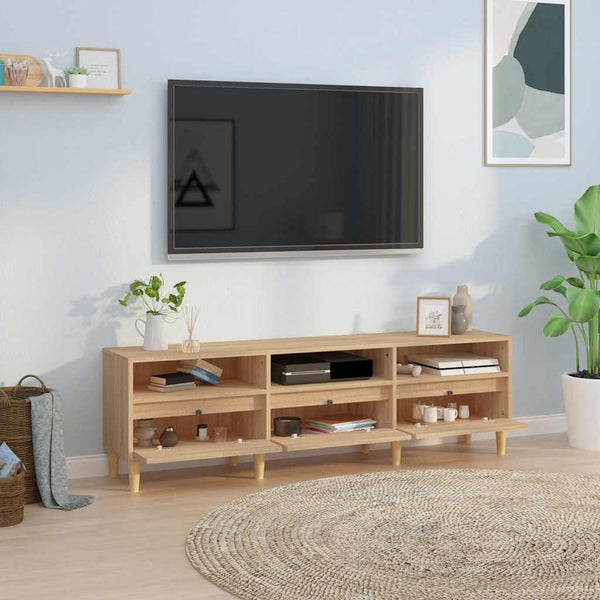 TV-taso teknisestä puusta Sonoma-tammessa 150x30x44,5 cm