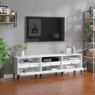 TV-taso valkoinen 150x30x44,5 cm tekninen puu