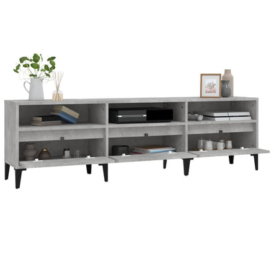 TV-taso betoninharmaa 150x30x44,5 cm tekninen puu