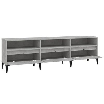 TV-taso betoninharmaa 150x30x44,5 cm tekninen puu