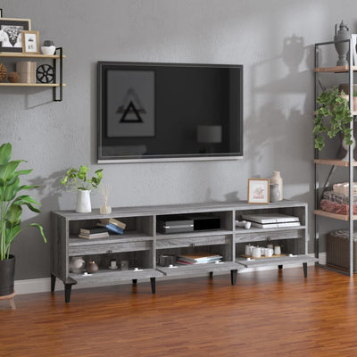 TV-taso harmaa Sonoma 150x30x44,5 cm tekninen puu