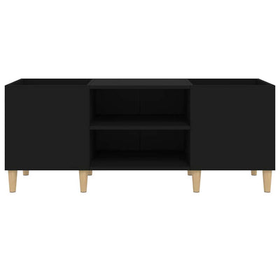 Musta lp-levyjen säilytyskaappi Antonina 121x38x48cm (puinen)