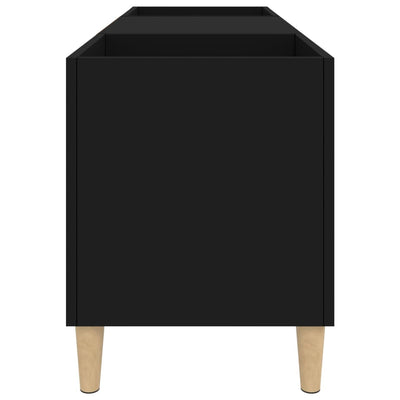 LP-levyjen säilytyskaappi musta 121x38x48 cm tekninen puu