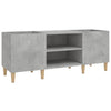 LP-levyjen säilytyskaappi betoninharmaa 121x38x48 cm puu