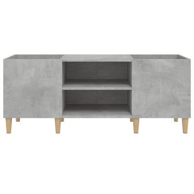 LP-levyjen säilytyskaappi betoninharmaa 121x38x48 cm puu