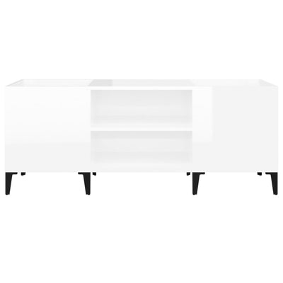 Korkeakiilto valk. lp-levyjen säilytyskaappi Tetiana 121x38x48cm (puu)