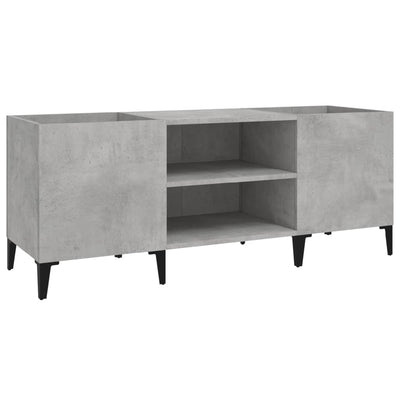 LP-levyjen säilytyskaappi betoninharmaa 121x38x48 cm puu