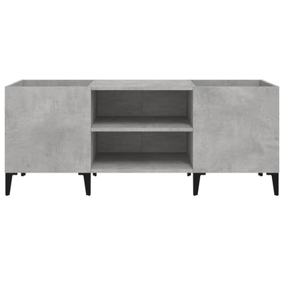 LP-levyjen säilytyskaappi betoninharmaa 121x38x48 cm puu