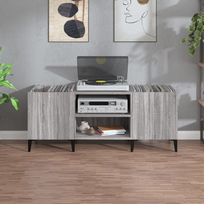 LP-levyjen säilytyskaappi harmaa Sonoma 121x38x48 cm puu
