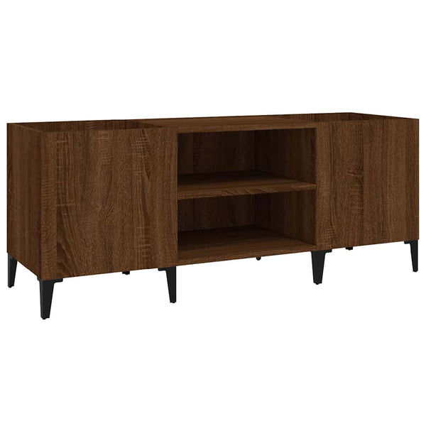 LP-levyjen säilytyskaappi ruskea tammi 121x38x48 cm puu