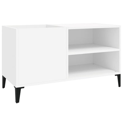 LP-levyjen säilytyskaappi valkoinen 84,5x38x48 cm tekninen puu