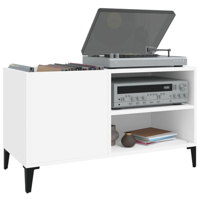 Valkoinen lp-levyjen säilytyskaappi Marinica 84,5x38x48cm (puinen)