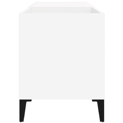 LP-levyjen säilytyskaappi valkoinen 84,5x38x48 cm tekninen puu