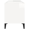 LP-levyjen säilytyskaappi korkeakiilto valk. 84,5x38x48 cm puu